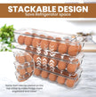 KICHLY Pack of 2 - Egg Basket for fridge - Egg Holder for Fridge - 14 Egg Container With Lid & Handle, Egg Container For Refrigerator, Stackable Plastic Egg Tray with Lids (Clear) 🍁 All In One Marketplace Canada
