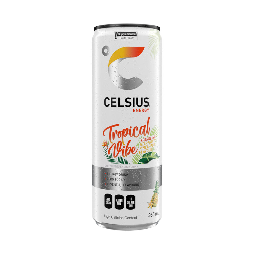 CELSIUS Sparkling Tropical Vibe, Zero Sugar Energy Drink, 355ml (Pack of 12) 🍁 All In One Marketplace Canada