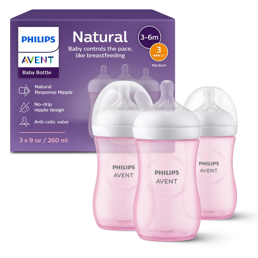 Philips Avent Natural Baby Bottles, Medium Flow, 9 oz, BPA-Free, 3-Pack 🍁 All In One Marketplace Canada