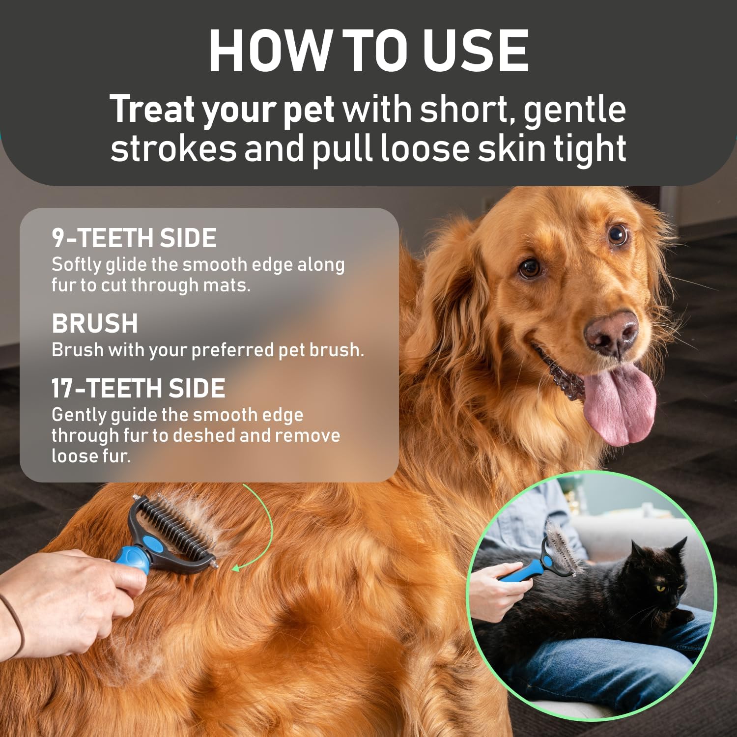 Maxpower Planet Pet Grooming Brush - Double Sided Shedding, Dematting (A1 Blue, Large) 🍁 All In One Marketplace Canada