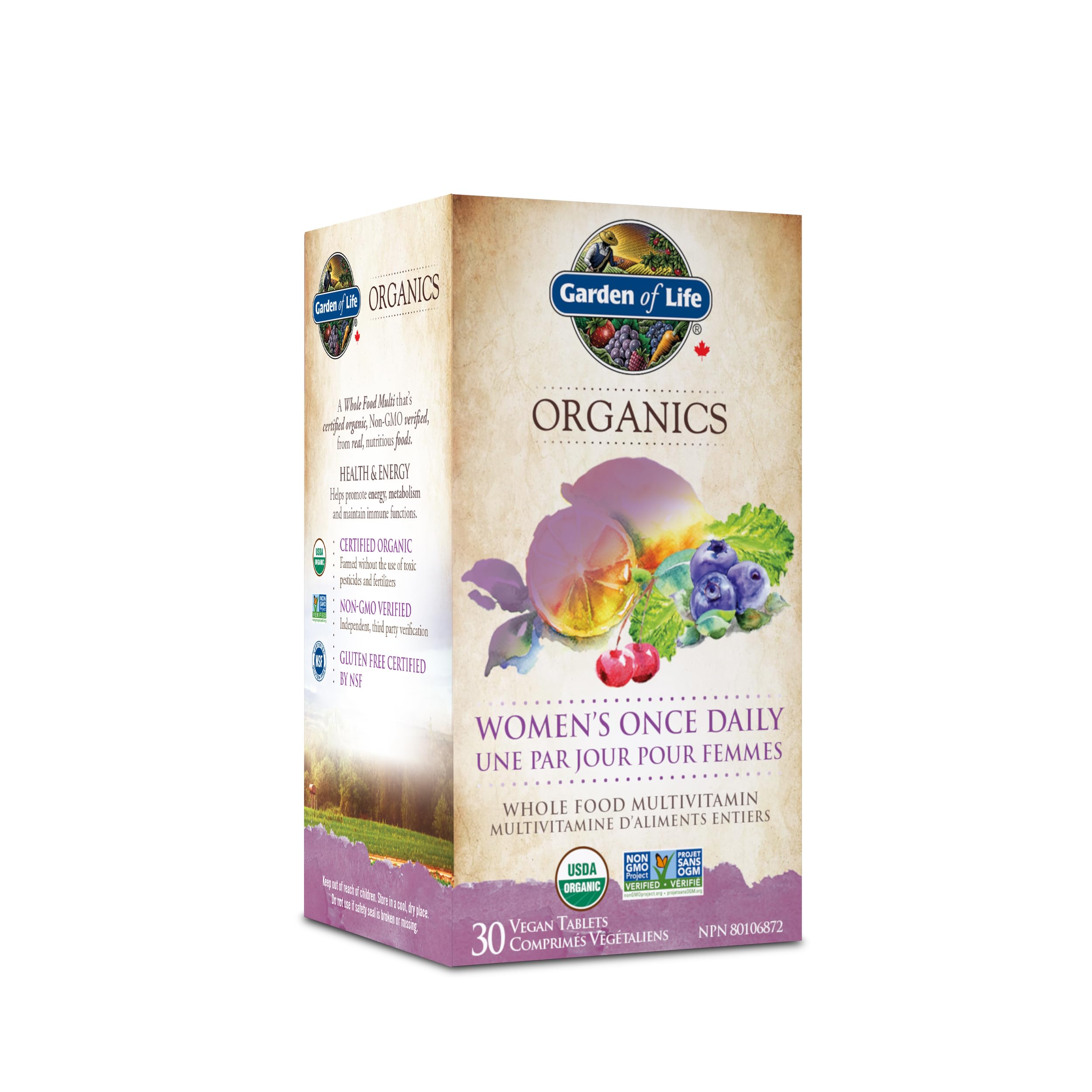 Garden of Life Mykind Organics Multivitamin-Women's, 30's. Health, Energy, Beauty - Helps promote energy, metabolism and maintain radiant healthy skin, hair and nails. A Whole Food Multi that’s certified organic, Non-GMO verified, from real, nutritious fo