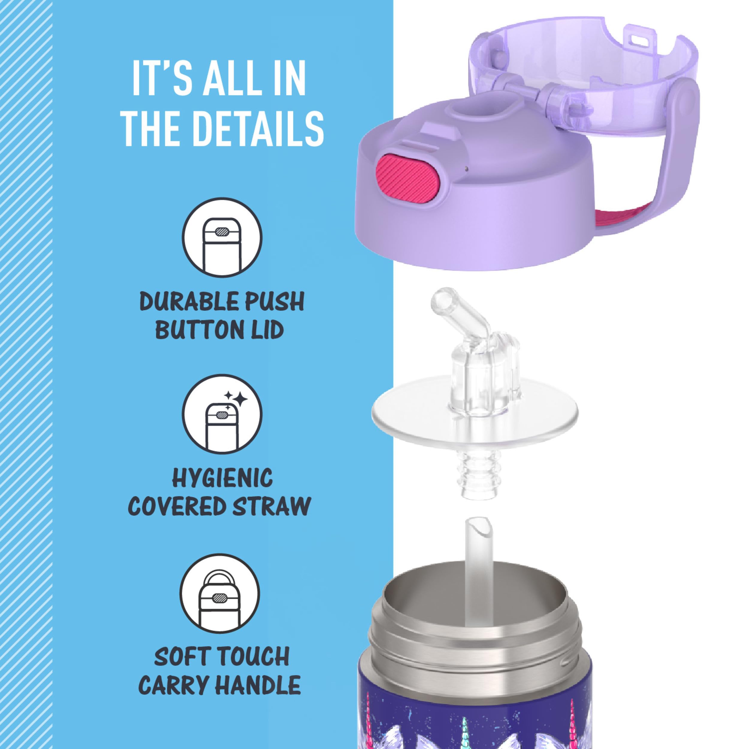 THERMOS FUNTAINER Water Bottle with Straw, 14oz, Cool Caticorns 🍁 All In One Marketplace Canada