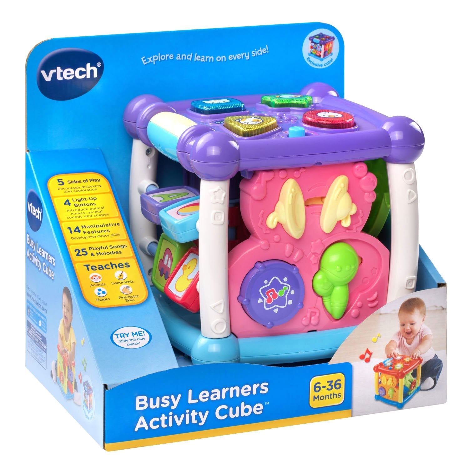 VTech Busy Learners Activity Cube, Purple 🍁 All In One Marketplace Canada