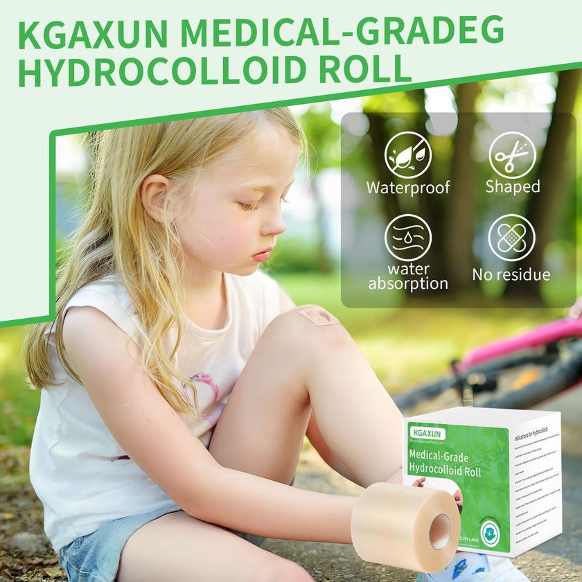 Hydrocolloid Bandages Roll for Wound Care, (2IN*5FT) Hydrocolloid Roll with Self-Adhesive, Cut-to-Size Patch Bandages, Ultra Absorbent, Waterproof, First Aid Kit Essential 🍁 All In One Marketplace Canada