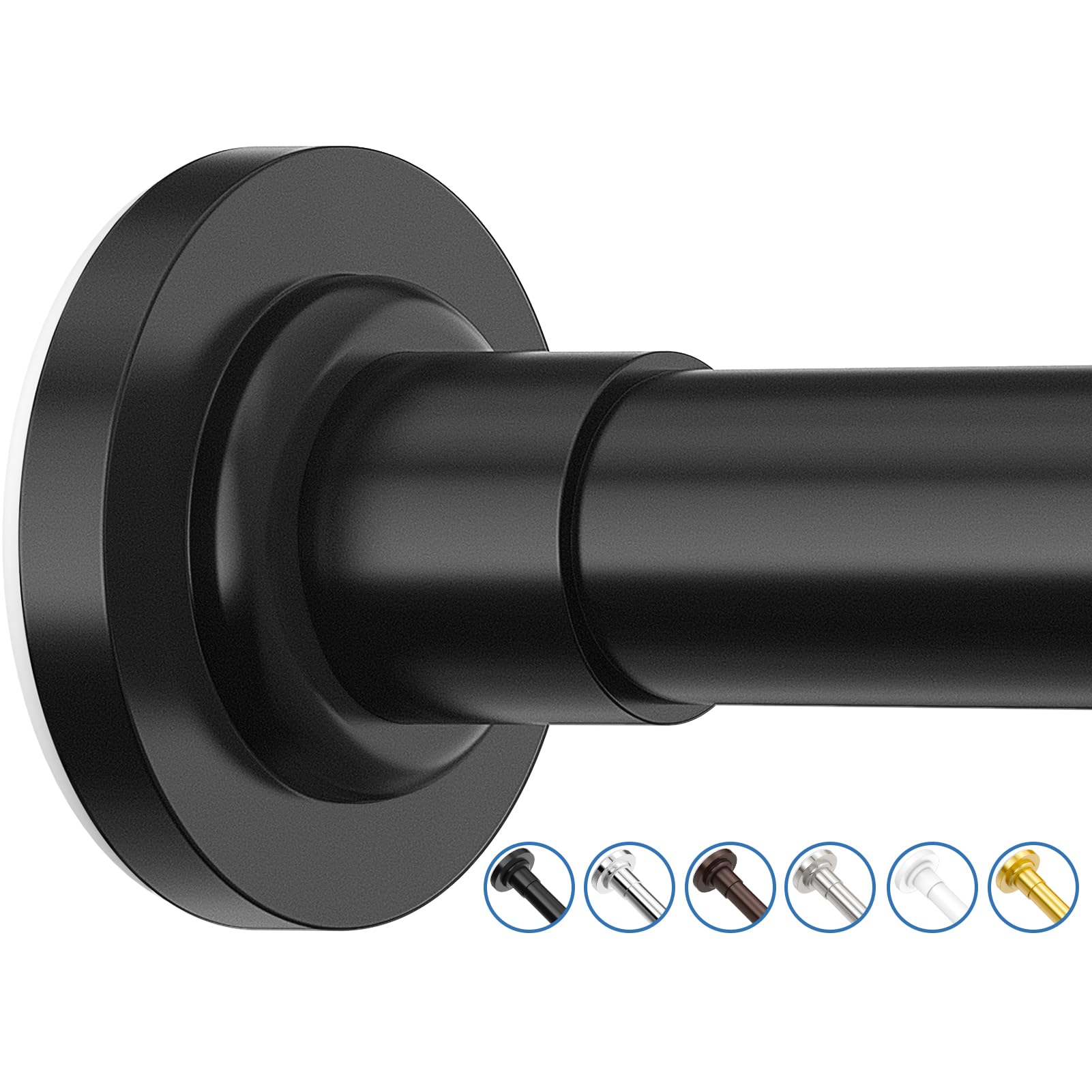 SUNALLY Shower Curtain Rod Adjustable 32-75 Inch, Spring Tension Shower Pole Rods Extendable Stainless Steel Telescoping Curtain Rod for Bathroom Windows Closet, No Drilling, No Slip, No Rust, Black 🍁 All In One Marketplace Canada