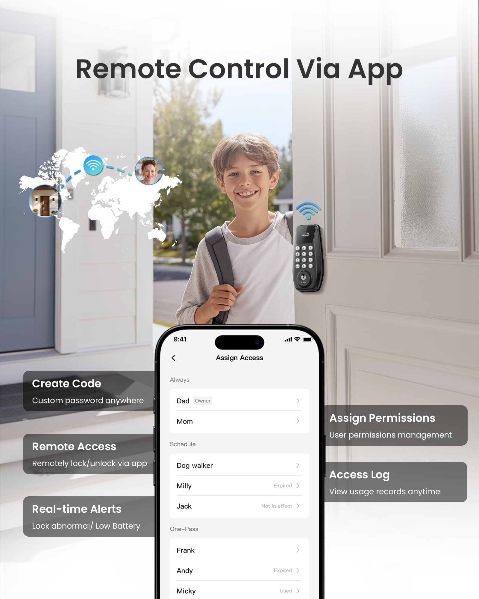 DESLOC C100 Plus Smart Keyless Entry Door Lock with Built-in WiFi 🍁 All In One Marketplace Canada