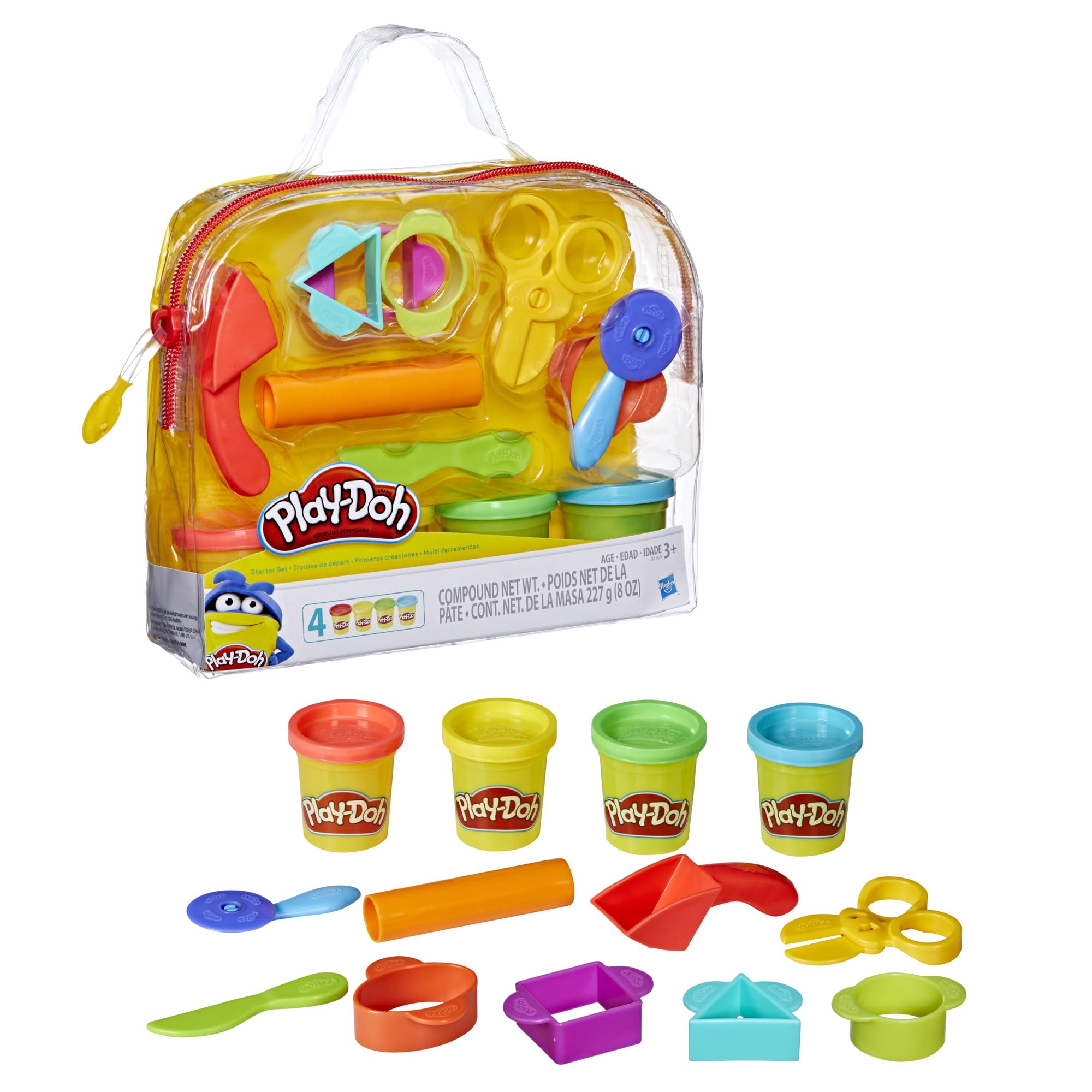 Play-Doh Starter Set 9-Piece Kit with Storage Tote & 4 Modeling Compound Cans, Arts and Crafts Toys for Kids 3 Years & Up, Preschool Toys 🍁 All In One Marketplace Canada