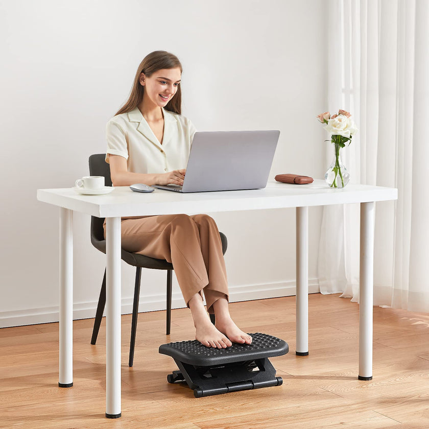 HUANUO Adjustable Footrest Under Desk - Ergonomic Foot Rest with 3 Height Position - 30 Degree Tilt Angle Adjustment for Home, Office, Non-Skid Massage Surface Texture Improves Comfort 🍁 All In One Marketplace Canada