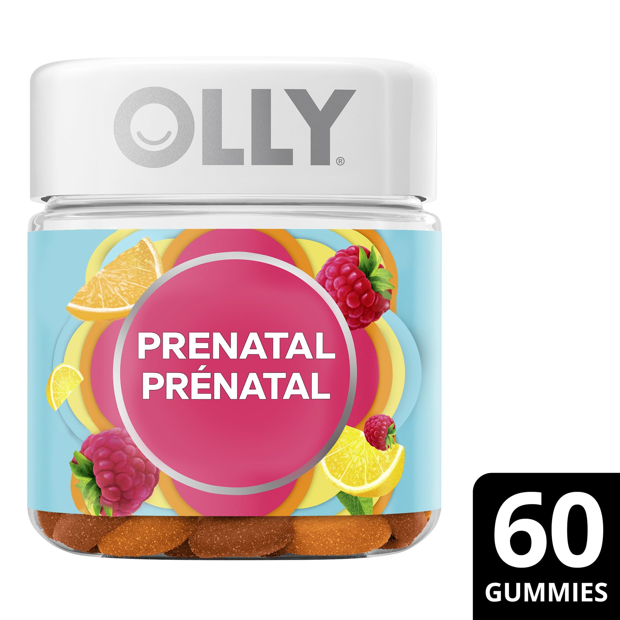 OLLY Prenatal Gummy Supplement Sweet Citrus Multivitamin to help support Mommy & Baby, with no artificial flavours and colours, 30 day supply (60 gummies) 🍁 All In One Marketplace Canada