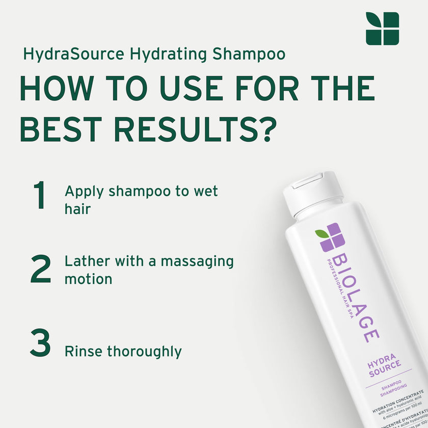 Biolage Shampoo, HydraSource Hydrating Shampoo for Dry Hair, With Aloe, Nourishing and Moisturizing, Weightless Shampoo, Silicone Free, Paraben Free, Vegan 🍁 All In One Marketplace Canada