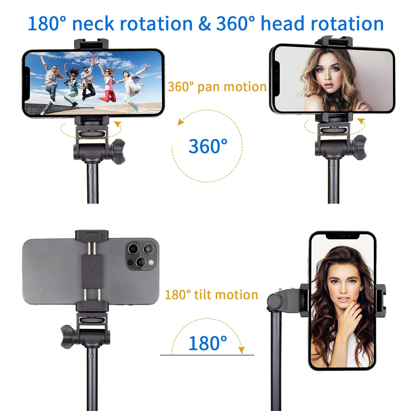 YOTOCversion 1.7 Meter/67 inch Phone Tripod Stand & Bluetooth Selfie Stick Tripod, Cellphone Tripod with Bluetooth Remote, Compatible with iPhone 16/15/14/13/12/12 pro/11/11pro/8 🍁 All In One Marketplace Canada
