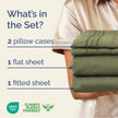 Queen Size 4 Piece Sheet Set - Comfy Breathable & Cooling Sheets - Hotel Luxury Bed Sheets for Women & Men - Deep Pockets, Easy-Fit, Soft & Wrinkle Free Sheets - Sage Green Oeko-Tex Bed Sheet Set 🍁 All In One Marketplace Canada