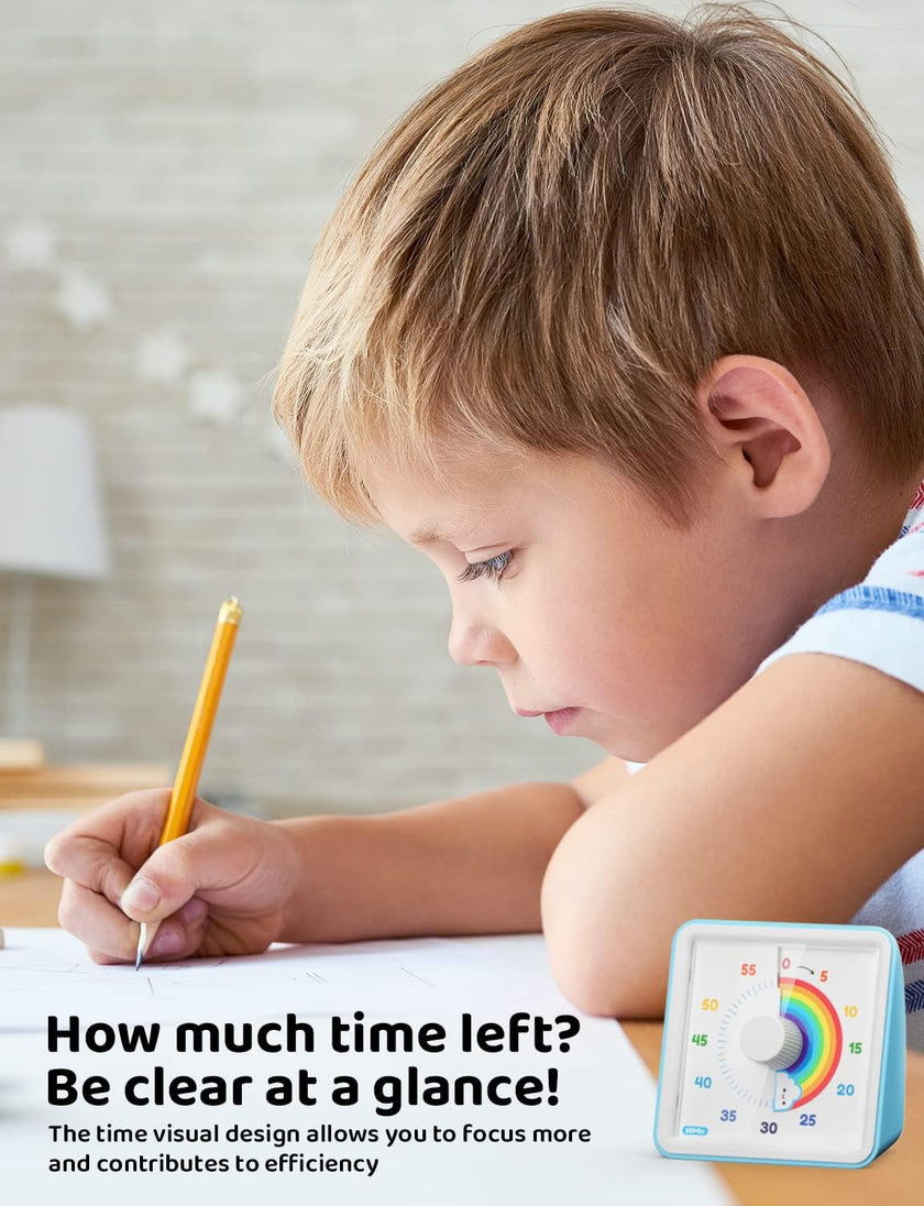 LIORQUE Visual Timer 60 Minute Countdown Timer for Kids Autism with Rainbow Pattern Design, Silent Time Management Tool, No Ticking 🍁 All In One Marketplace Canada
