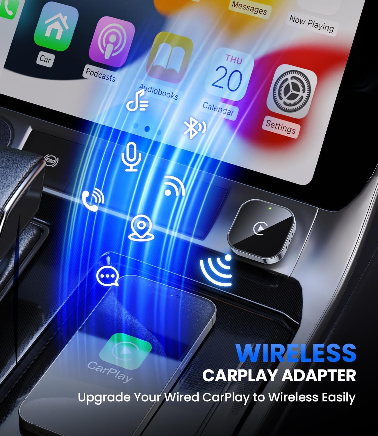 Teeran Wireless CarPlay Adapter for iPhone (2026 Upgraded), Mini Plug & Play for Cars with Factory Wired Apple CarPlay, Fast & Stable Connection, Easy Setup, Wide Vehicle Compatibility USB & USB C 🍁 All In One Marketplace Canada