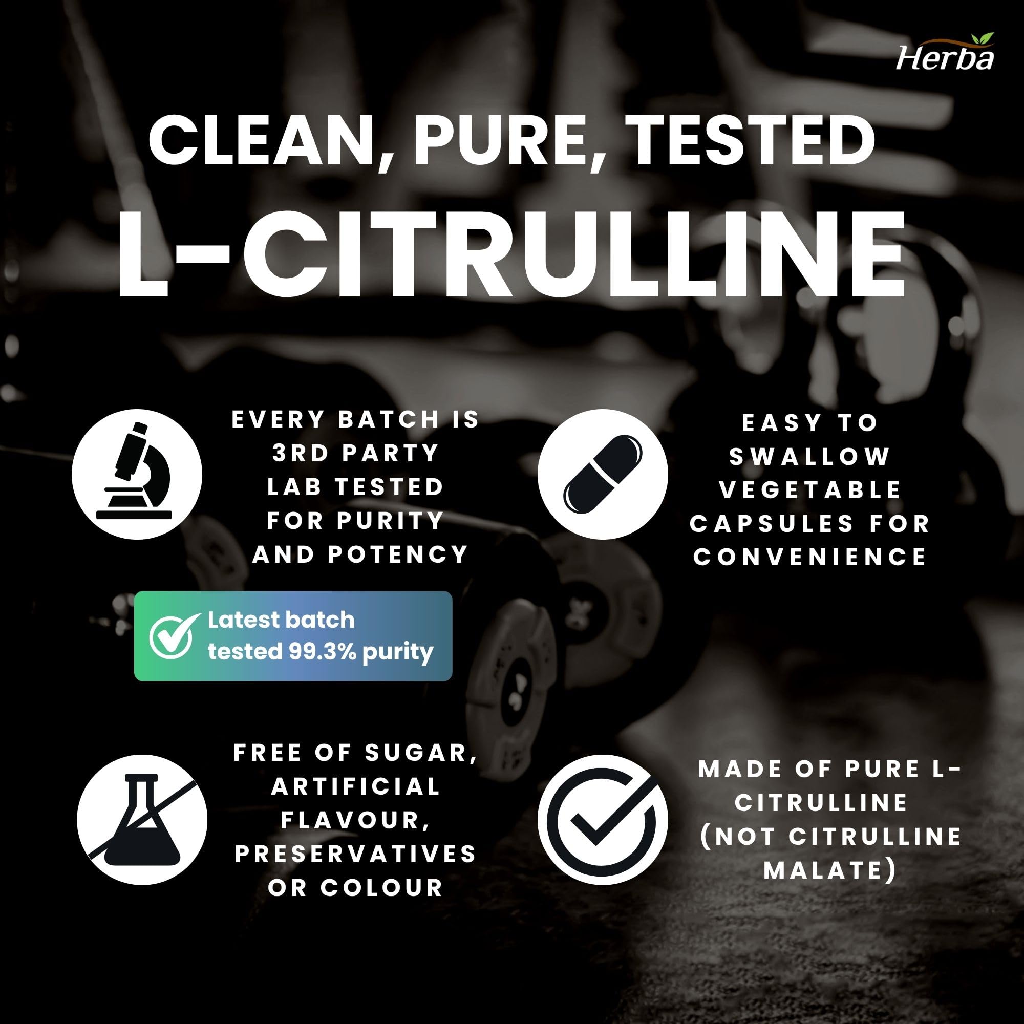 Herba L-Citrulline Capsules 750mg – 180 Capsules | 3,000mg Per Serving | Ultra Pure >98% | L Citrulline Nitric Oxide Supplement | Made & 3rd Party Tested in Canada 🍁 All In One Marketplace Canada