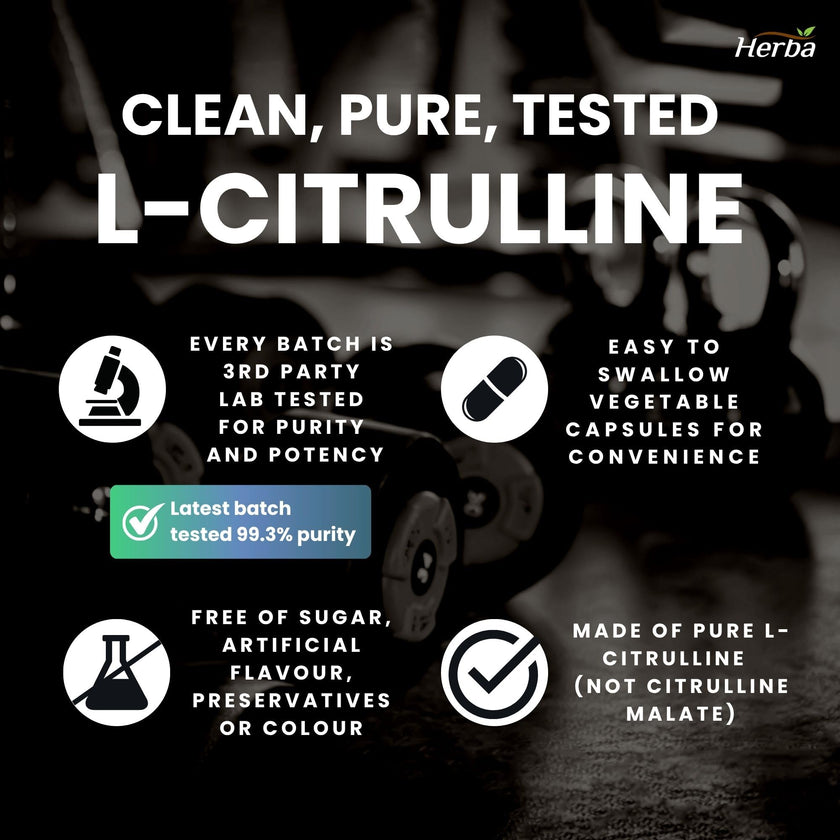 Herba L-Citrulline Capsules 750mg – 180 Capsules | 3,000mg Per Serving | Ultra Pure >98% | L Citrulline Nitric Oxide Supplement | Made & 3rd Party Tested in Canada 🍁 All In One Marketplace Canada