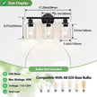 3-Light Bathroom Light Fixtures, Black Bathroom Wall Lights, Modern Bathroom Vanity Light with Clear Glass Shade, Bathroom Wall Lamp for Mirror Kitchen Bedroom Living Room 🍁 All In One Marketplace Canada