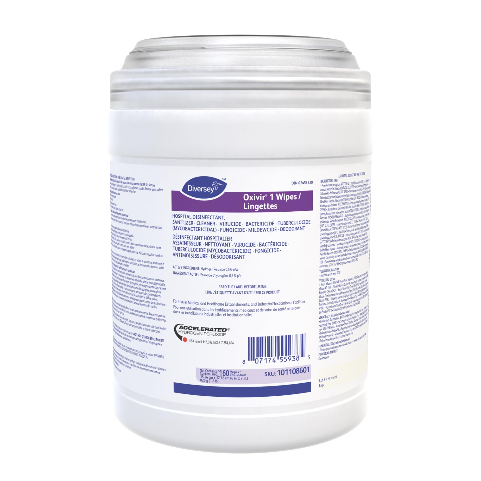 Diversey Oxivir 1 Disinfectant Wipes, Std Canister 🍁 All In One Marketplace Canada