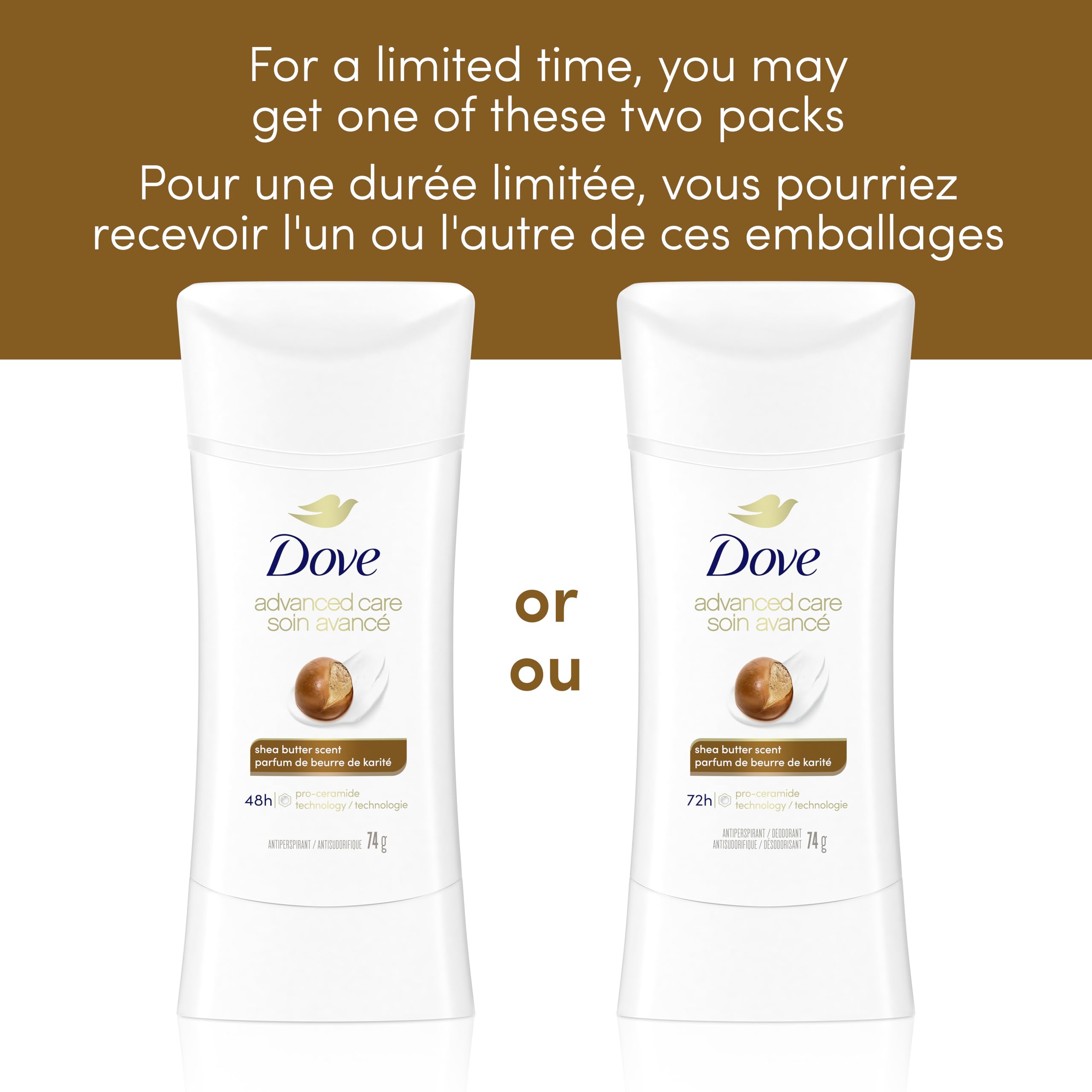 Dove Advanced Care Antiperspirant Stick for women Shea Butter for 48-Hour Protection, Cruelty-Free Women's Antiperspirant, 74g (Pack of 3) 🍁 All In One Marketplace Canada