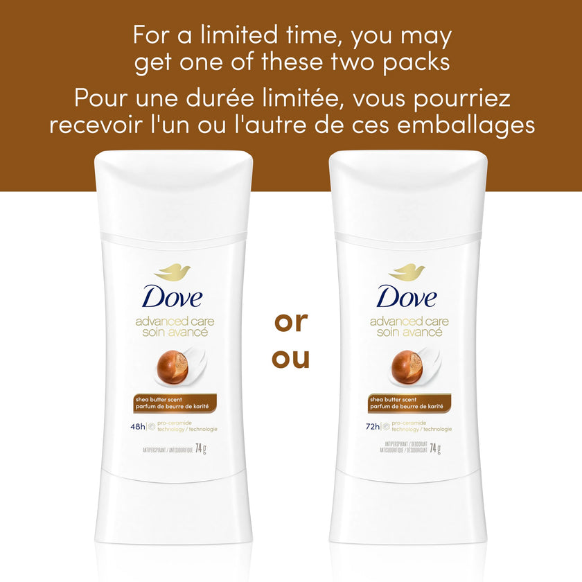 Dove Advanced Care Antiperspirant Stick for women Shea Butter for 48-Hour Protection, Cruelty-Free Women's Antiperspirant, 74g (Pack of 3) 🍁 All In One Marketplace Canada