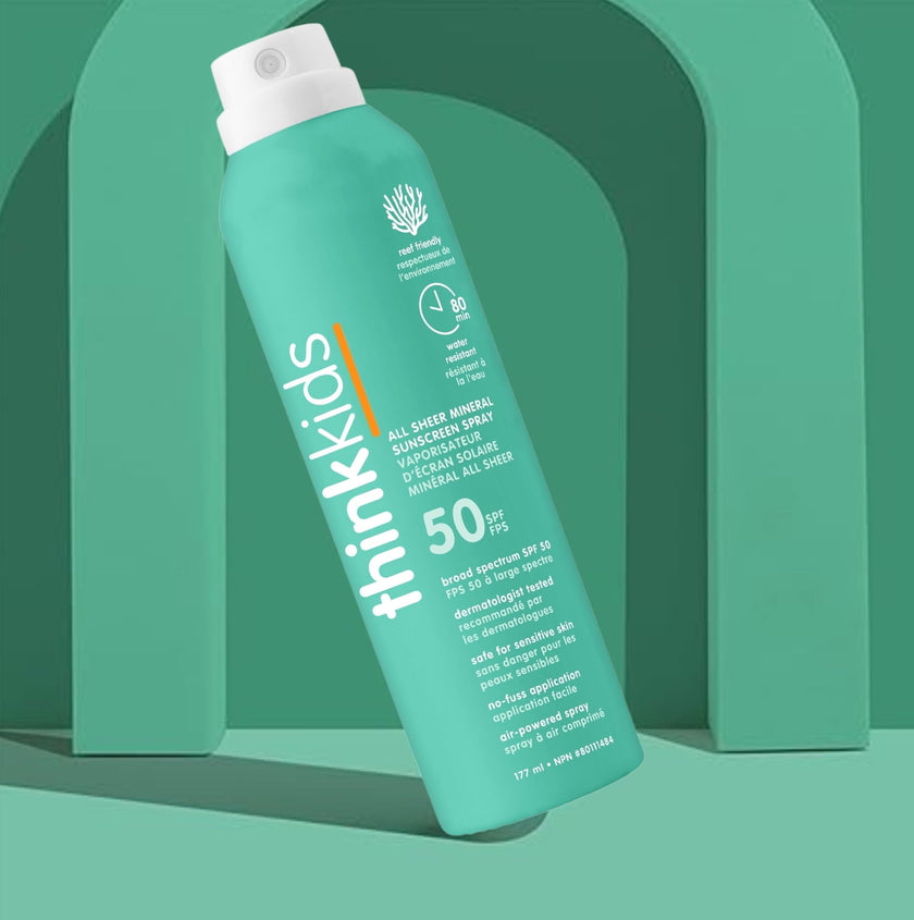Thinksport Kids Sunscreen Spray, SPF 50 All Sheer Mineral Sunscreen, 6 Fl Oz, Clear Water Resistant Baby & Toddler Sun Screen, Natural Zinc Oxide Sun Protection 🍁 All In One Marketplace Canada