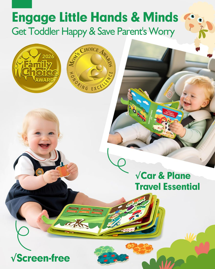 hahaland Busy Books for Toddlers 1-2 - Montessori Toddler Busy Board for 1 2 Year Old, 20 in 1 Quiet Book Educational Toddler Toys for 1 2 3 Year Old Boy Girls Gifts, Travel Toys for Toddlers 1-3 🍁 All In One Marketplace Canada