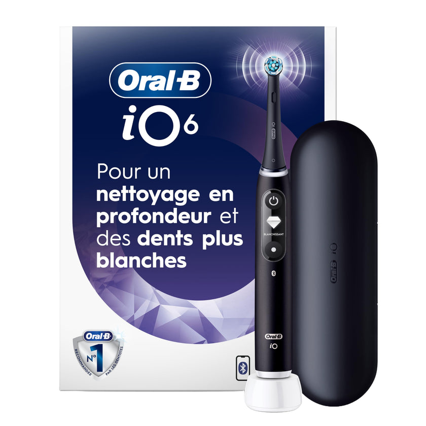 Oral-B iO6 Electric Toothbrush, for a Deep Clean and Whiter Teeth, Black Lava, Rechargeable Electric Toothbrushes, iO Series 6 with 1 Power Toothbrush, 1 Brush Head, and 1 Travel Case 🍁 All In One Marketplace Canada