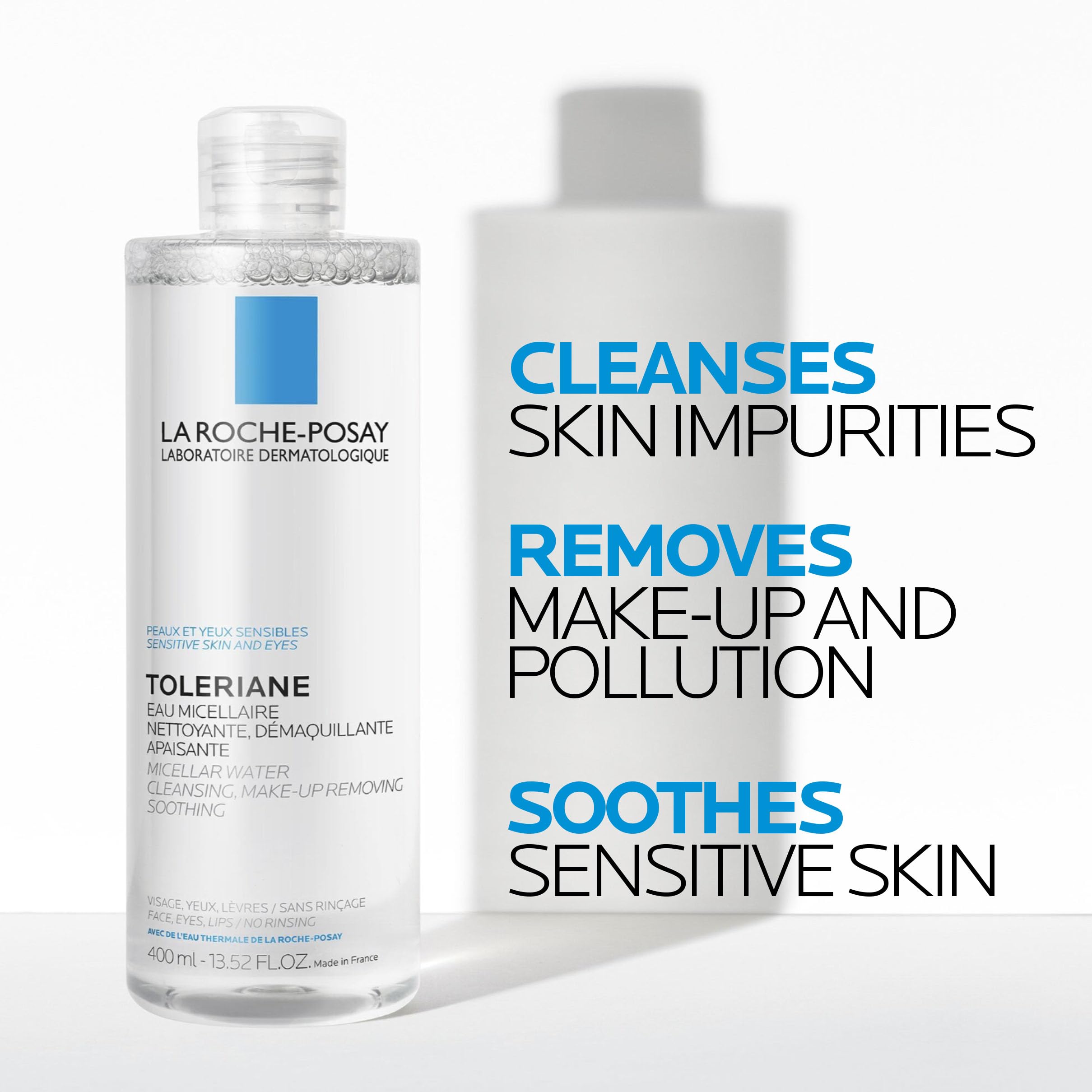 La Roche Posay Toleriane Micellar Water for Ultra Sensitive Skin, Cleanses and Removes Makeup, formulated with Glycerin & Thermal Spring Water, Hypoallergenic, Recommended by Dermatologists, 400ml 🍁 All In One Marketplace Canada