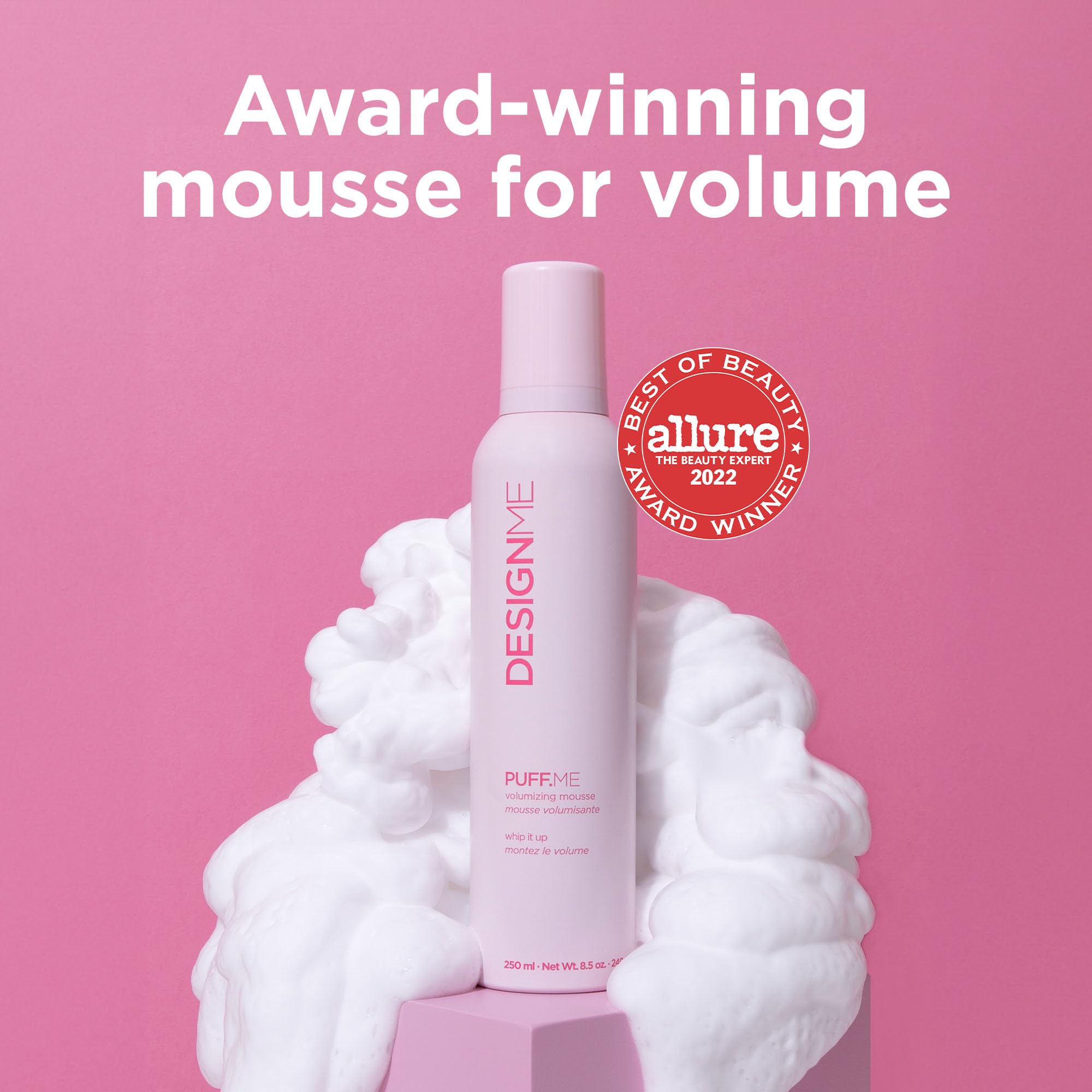 DESIGNME PUFF.ME Hair Mousse | Volumizing Mousse, Flexible Hold, Adds Body & Bounce | Heat Protection | Without Paraben, Sulfate & Alchohol | Volumizer for Fine Hair | Color Safe 🍁 All In One Marketplace Canada