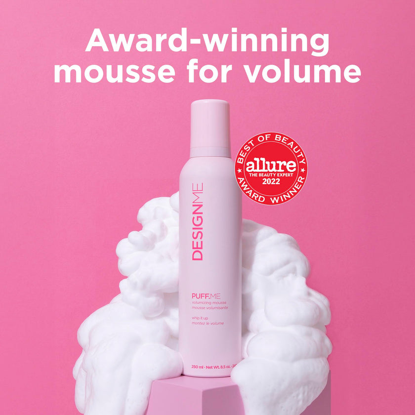 DESIGNME PUFF.ME Hair Mousse | Volumizing Mousse, Flexible Hold, Adds Body & Bounce | Heat Protection | Without Paraben, Sulfate & Alchohol | Volumizer for Fine Hair | Color Safe 🍁 All In One Marketplace Canada