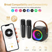 Mini Karaoke Machine, Portable Bluetooth Karaoke Speaker with 2 Wireless Microphones and Party Lights for Kids and Adults, Birthday Gifts for Girls Boys Family Home Party 🍁 All In One Marketplace Canada