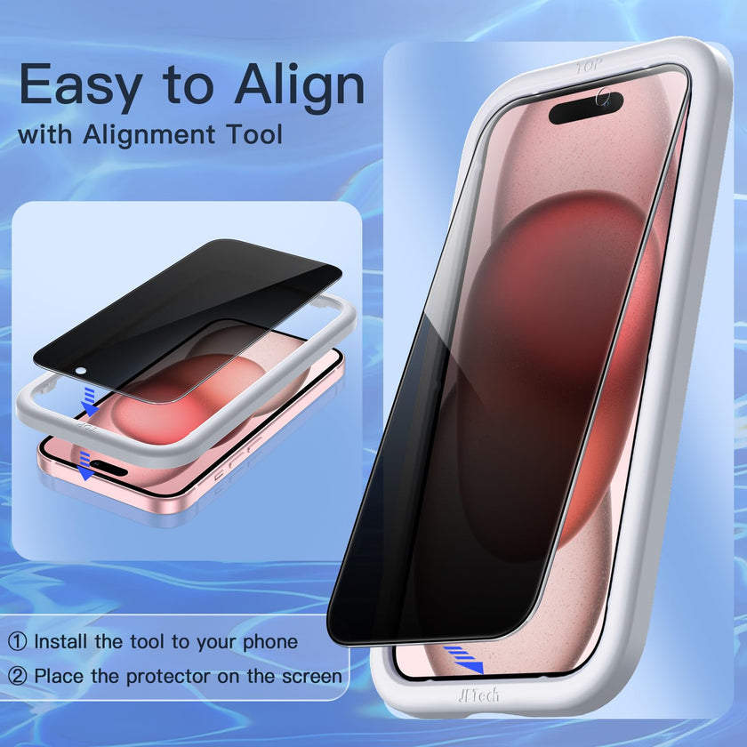 JETech Privacy Screen Protector for iPhone 15, 2-Pack 🍁 All In One Marketplace Canada