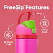 Owala Kids FreeSip Insulated Stainless Steel Water Bottle with Straw, BPA-Free Sports Water Bottle, Great for Travel, 16 oz, All the Berries 🍁 All In One Marketplace Canada
