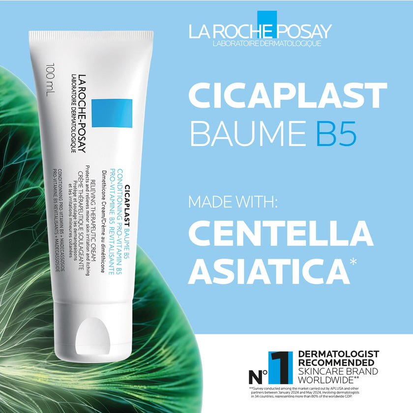 La Roche Posay Cicaplast Baume B5, Multi-Purpose Soothing Balm for Dry Skin, Absorbs Quickly, Non-Sticky, Glassy Skin Finish, for Face or Body, Suitable for the Whole Family, Fragrance Free, 40ml 🍁 All In One Marketplace Canada