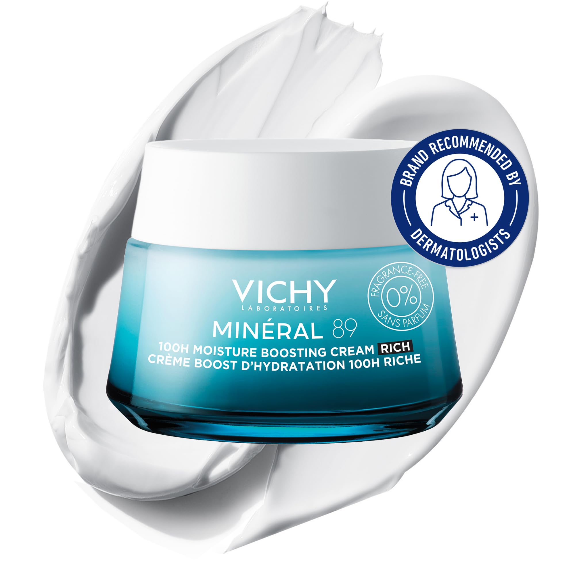 Vichy Minéral 89 face Moisturizer, 100H Moisture Boosting Fragrance Free Rich Cream with Hyaluronic Acid, Niacinamide, Vitamin E & Squalane, for Dry-Very Dry Skin, Recommended by Dermatologists, 50ml 🍁 All In One Marketplace Canada