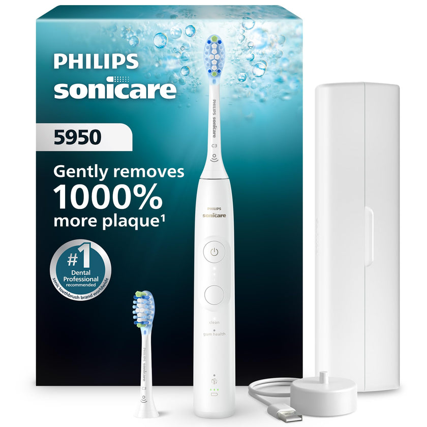 Philips Sonicare 5950 Rechargeable Electric Toothbrush, 2 Brush Head, White 🍁 All In One Marketplace Canada