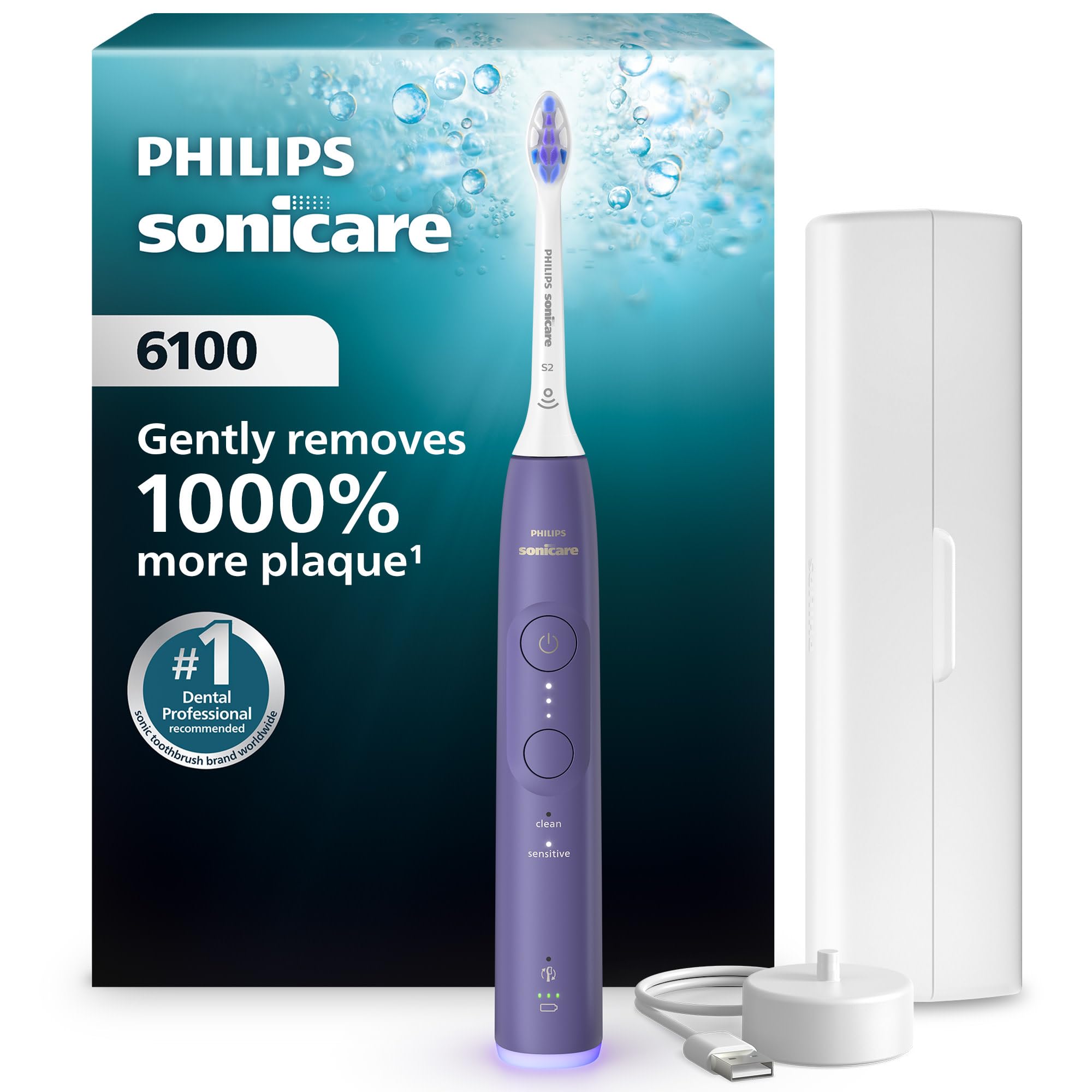 Philips Sonicare 6100 Rechargeable Electric Toothbrush, ` Brush Head, Plum 🍁 All In One Marketplace Canada