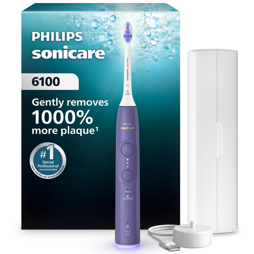 Philips Sonicare 6100 Rechargeable Electric Toothbrush, ` Brush Head, Plum 🍁 All In One Marketplace Canada