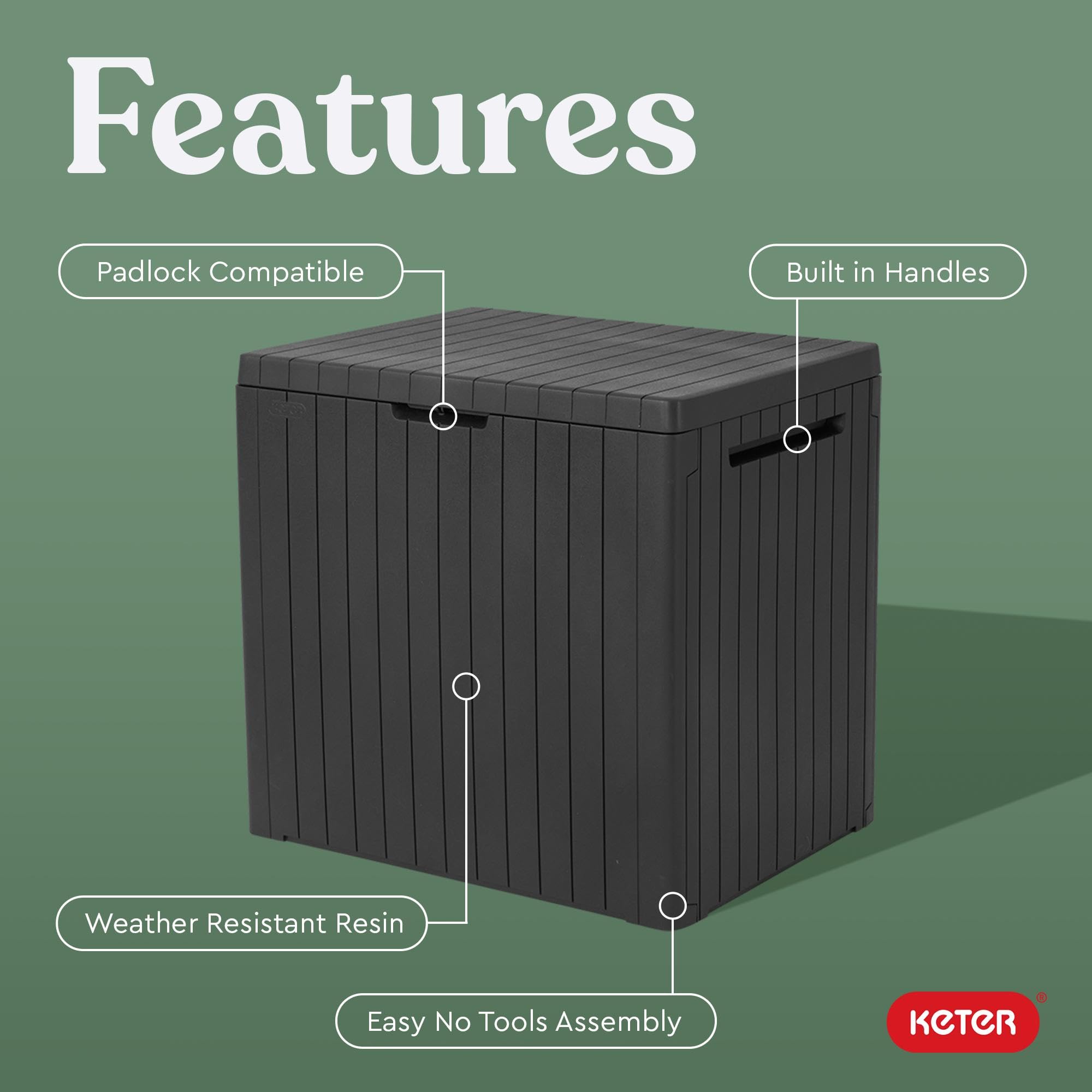 Keter City 30 Gal Outdoor Storage Box and Patio Side Table 🍁 All In One Marketplace Canada