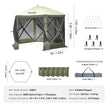 VEVOR Pop Up Gazebo Tent, Pop-Up Screen Tent 6 Sided Canopy Sun Shelter with 6 Removable Privacy Wind Cloths & Mesh Windows, 10x10FT Quick Set Screen with Mosquito Netting, Army Green 🍁 All In One Marketplace Canada