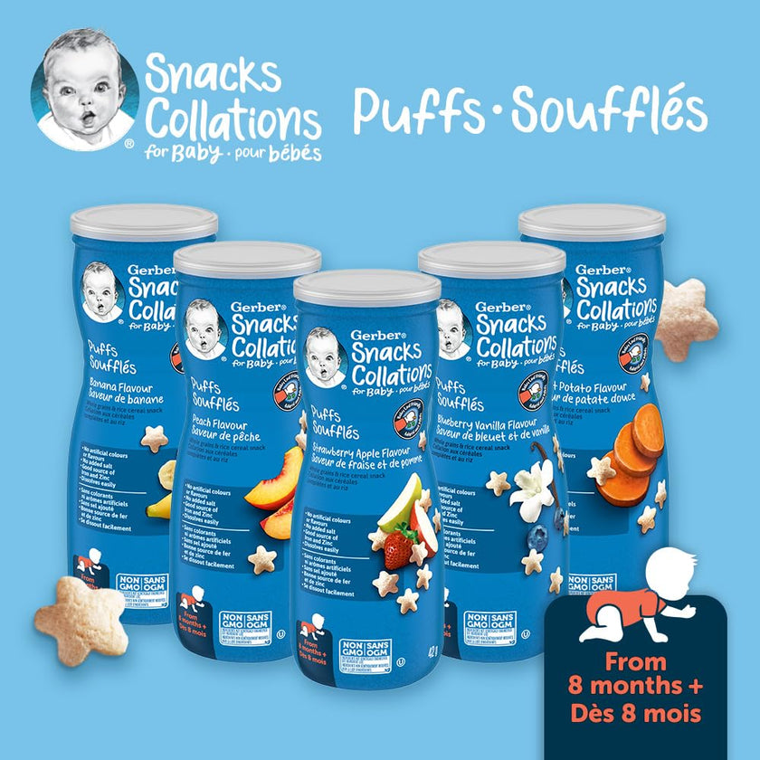 GERBER Puffs Sweet Potato Baby Snacks, 6 Tubs, 252 g 🍁 All In One Marketplace Canada