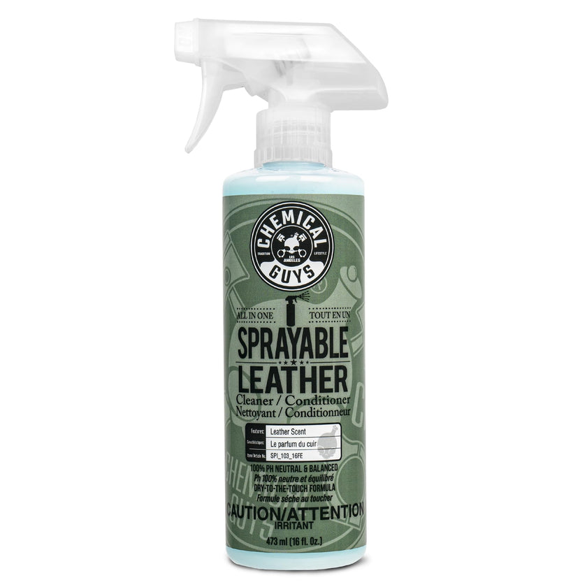 Chemical Guys Sprayable Leather Cleaner and Conditioner in One for Car Interiors, Apparel, and More (Works on Natural, Synthetic, Pleather, and More) Leather Scent, 473 ml 🍁 All In One Marketplace Canada