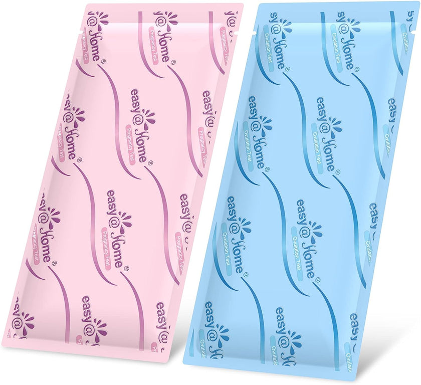 Easy@Home 100 Ovulation & 20 Pregnancy Test Strips Kit: Accurate Fertility Tests - Powered by Premom App OPK | 100 LH + 20 HCG 🍁 All In One Marketplace Canada