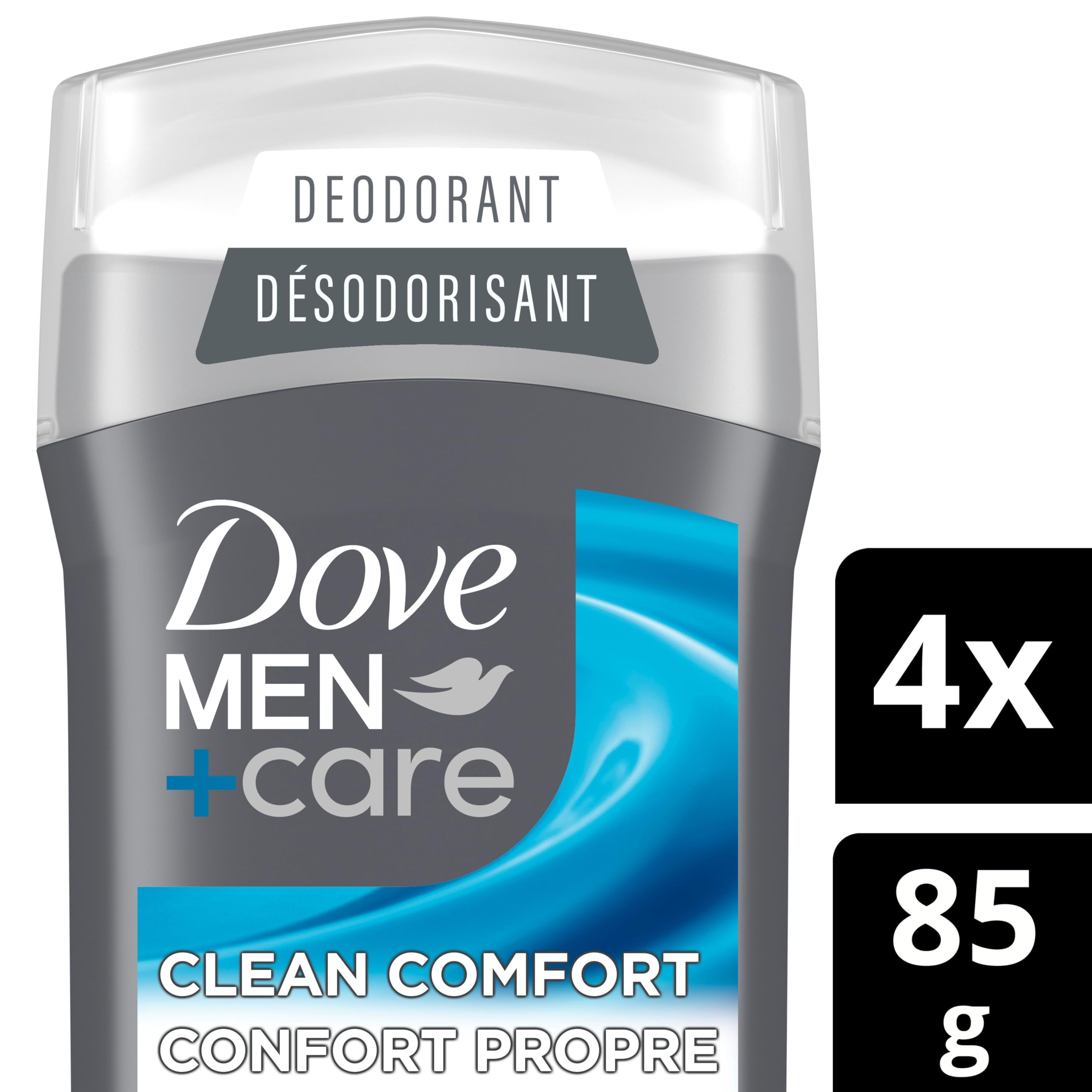 Dove Men+Care Deodorant Stick aluminum-free deodorant formula for 72H protection Clean Comfort with ¼ moisturizing cream, 85g (Pack of 4) 🍁 All In One Marketplace Canada