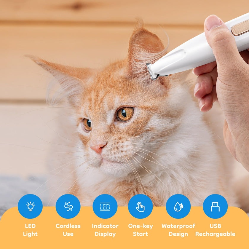 Mcbazel Cordless Dog Paw Trimmer with LED Light, Quiet Precision Pet Grooming Kit for Dogs and Cats, Electric Hair Clipper Pet Shaver for Paws, Face, Ears and Sensitive Areas 🍁 All In One Marketplace Canada