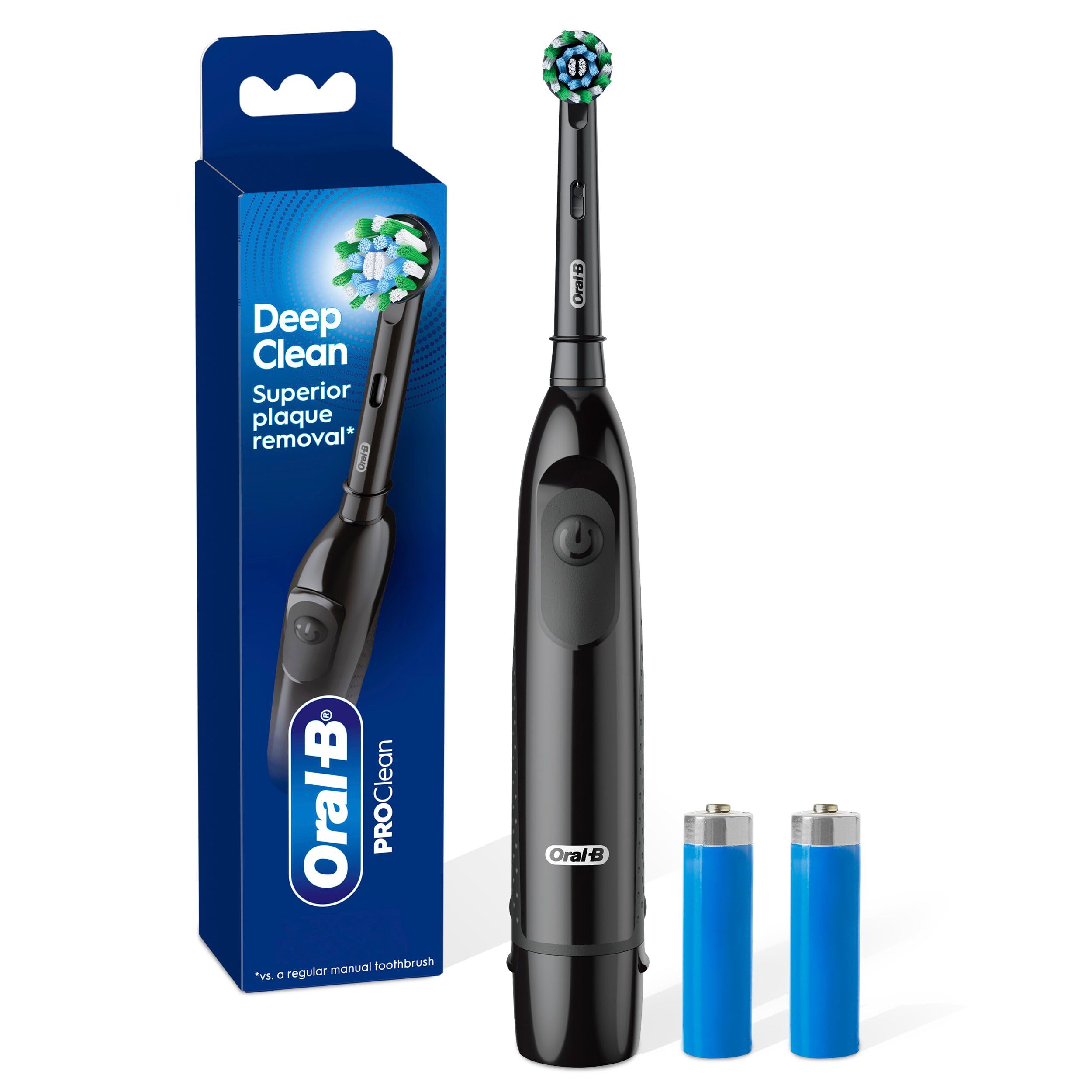 Oral B Pro Clean Battery Toothbrush, Deep Clean - Black, 1 Toothbrush, 1 Brush Head, Built-in Timer and batteries included 🍁 All In One Marketplace Canada