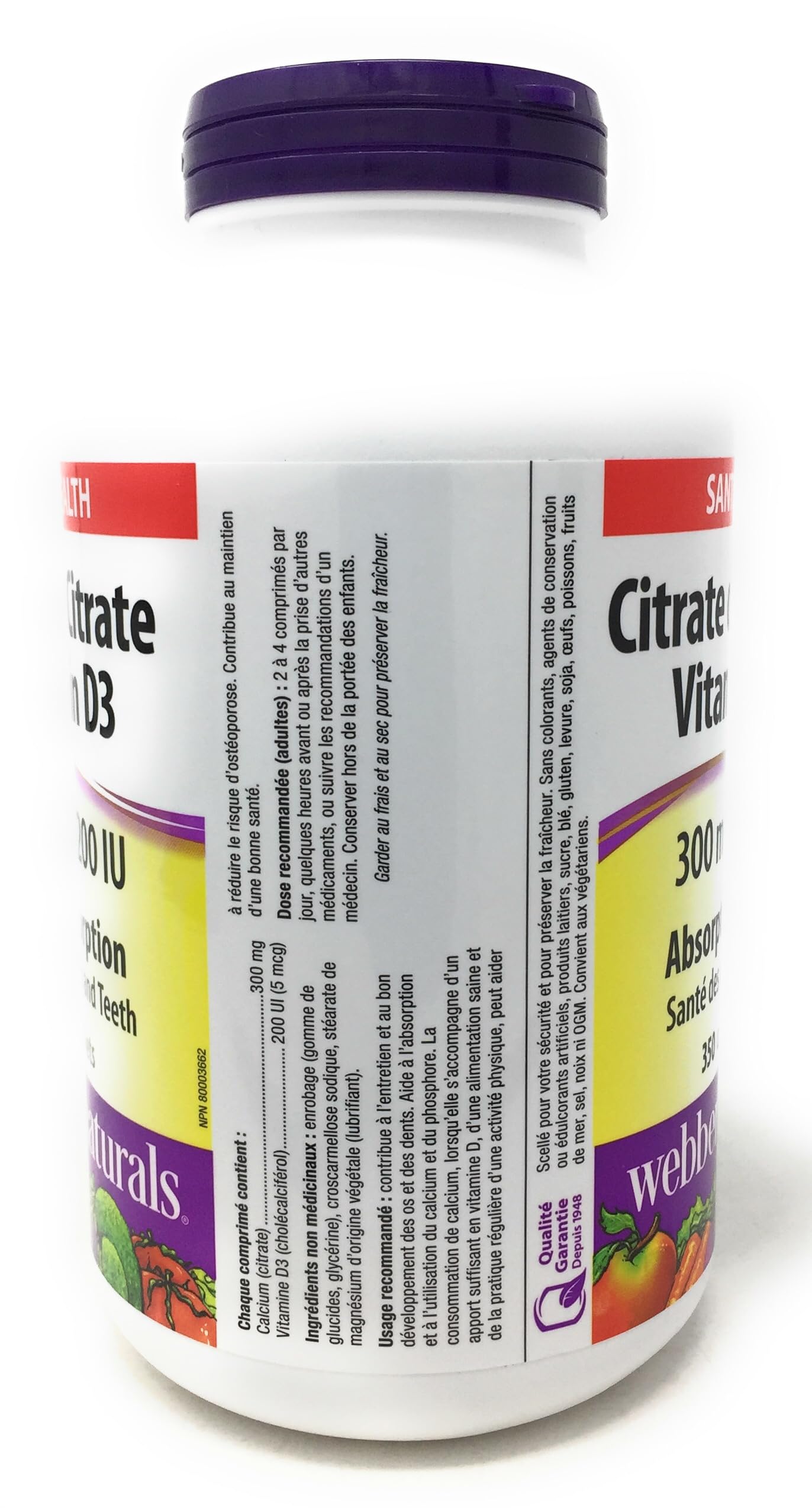 webber natural Calcium Citrate (350 Tablets), 350 Count 🍁 All In One Marketplace Canada