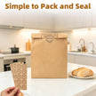 Homrelaxy 60Pcs Paper Bread Bags for Homemade Bread, Sourdough Bag with Window, 13.7 x 8.3 x 3.5 Inch Large Brown Kraft Bakery Bags for Storing Loaves & Snacks, Includes 70 Sealing Stickers 🍁 All In One Marketplace Canada