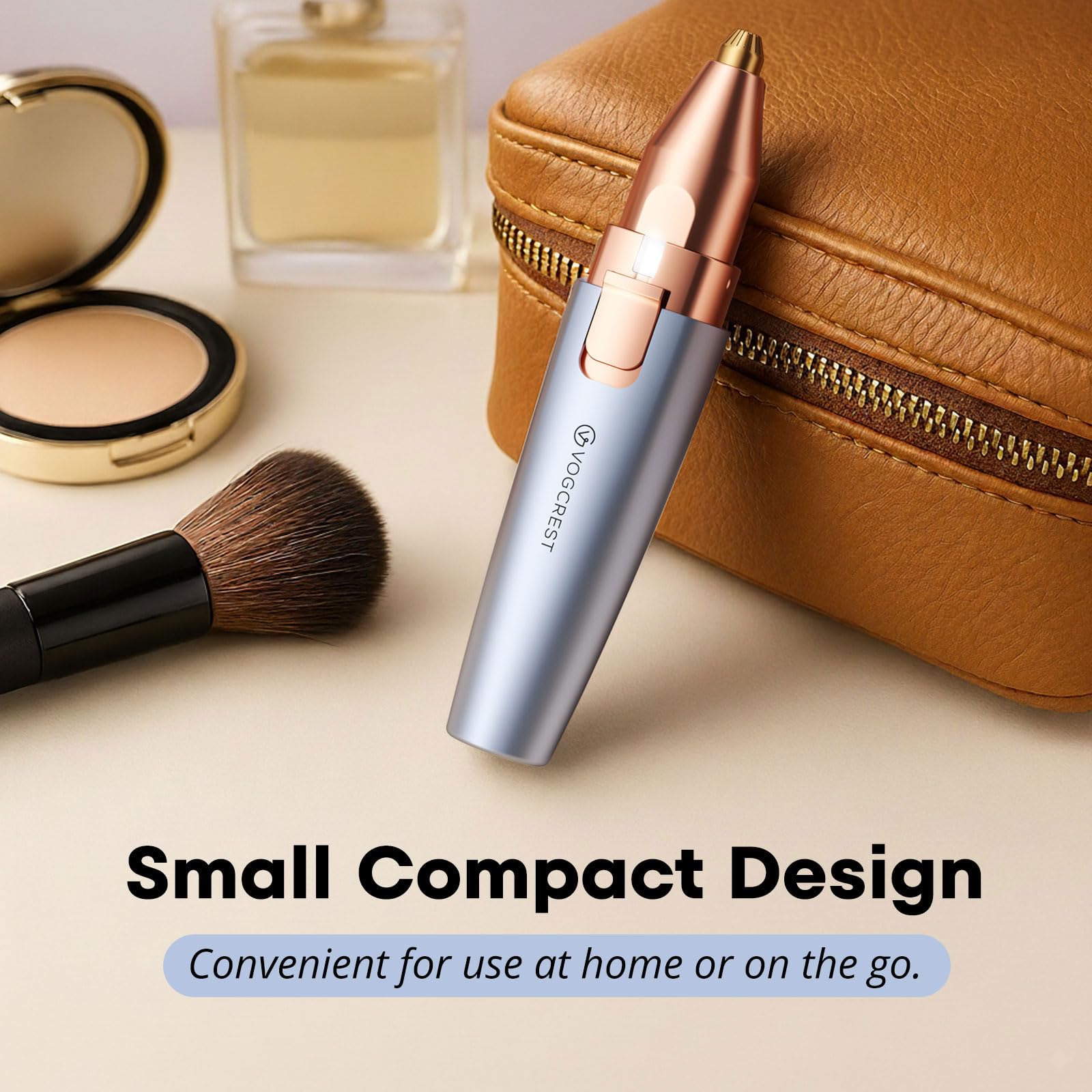 VG VOGCREST Eyebrow Facial Trimmer: 2 in1 Rechargeable Facial Hair Removal and Eyebrow Shaver - Face Lips Body Painless Facial Razor with Built-in LED Light (Sky Blue) 🍁 All In One Marketplace Canada