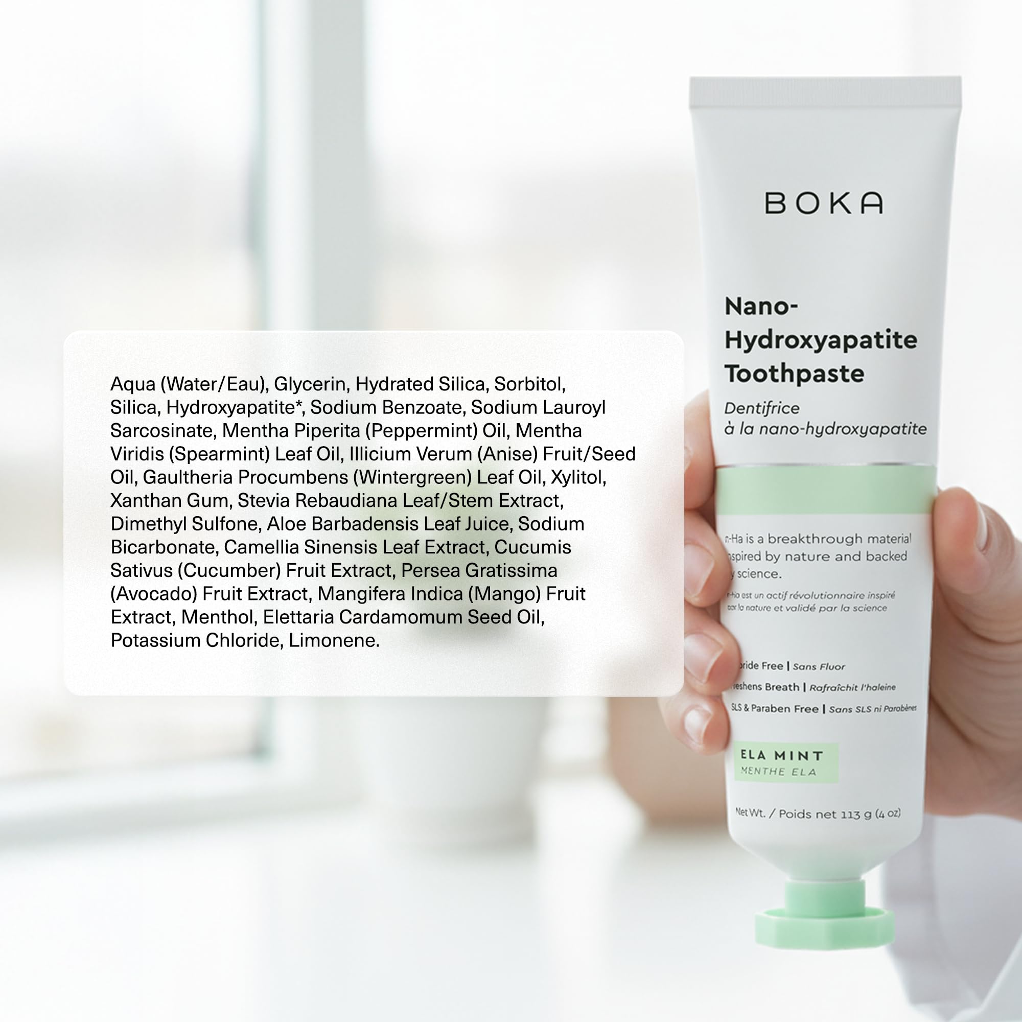 Boka Fluoride Free Toothpaste, Nano Hydroxyapatite Toothpaste, Appropriate for Sensitive Teeth - for Adult Oral Care - Ela Mint Flavor, 1.3 Fl Oz 2Pk US Manufactured 🍁 All In One Marketplace Canada